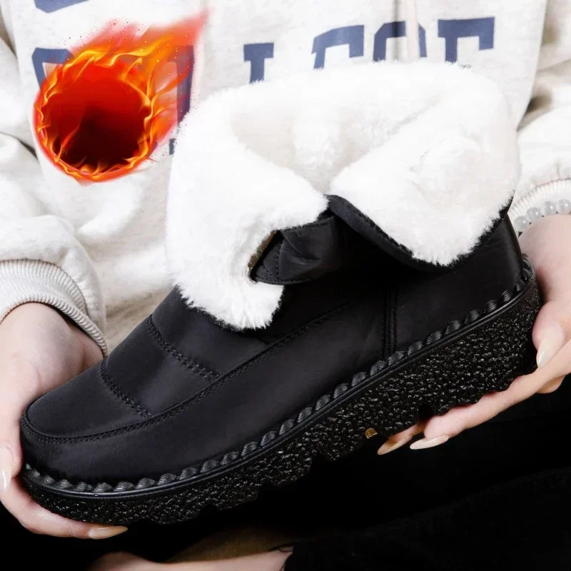 Stivali da donna antiscivolo impermeabili stivali da neve invernali scarpe con plateau per donna stivaletti caldi scarpe imbottite in cotone Botas