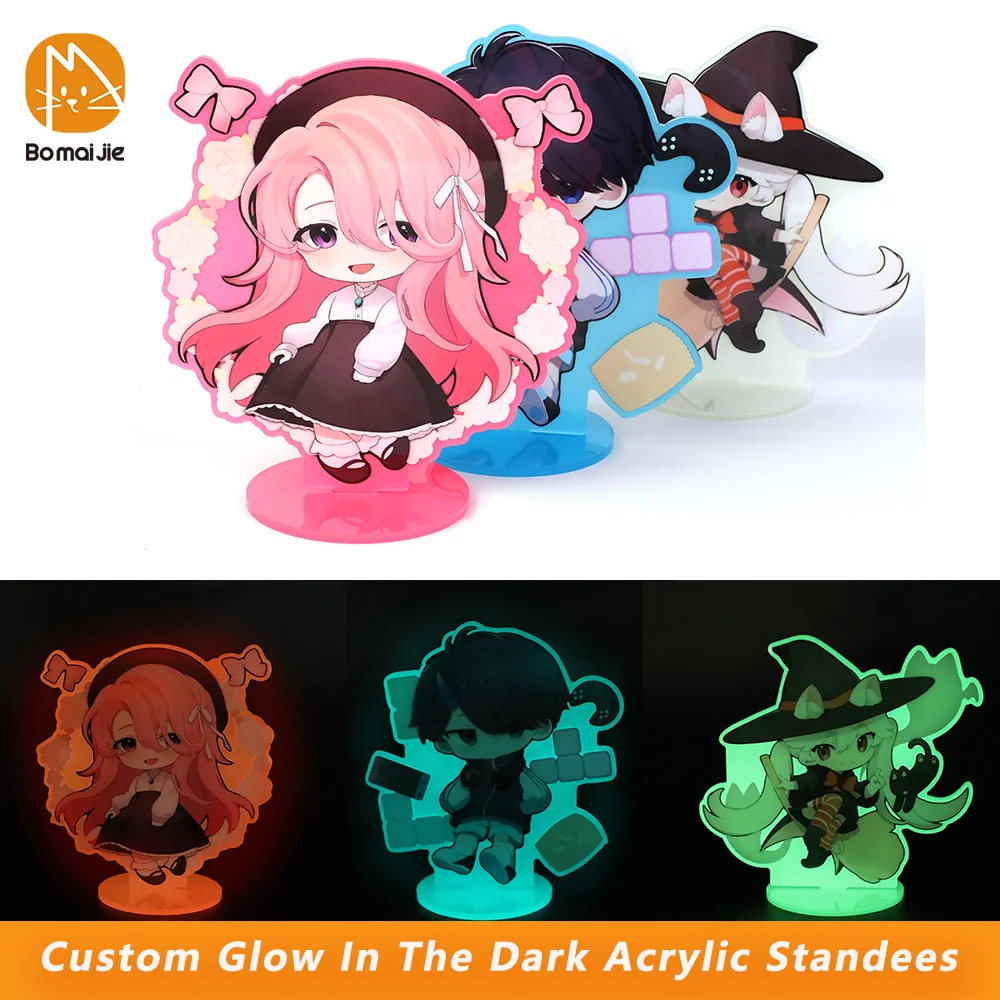 Custom Acrylic Stand Glow In The Dark Acrylic Standees Personalized Anime Cartoon Character double sided Printing Photo Standees