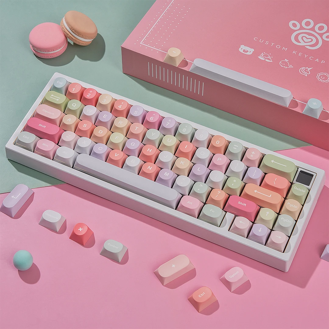 

Cute Kawaii Keycap Set 170 Keys PBT Dye-sublimation Keycaps DDA Keycap Profile Custom Keycap For Girl Gaming Mechanical Keyboard