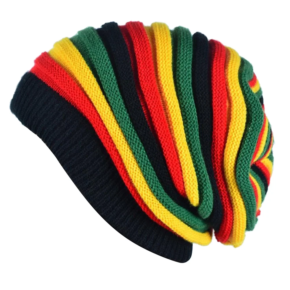 الملونة الصوف الهيب هوب الشتاء محبوك مطوي بسط لينة الدافئة خفيفة الوزن قبعات الهيب هوب القبعات للجنسين القبعات #2