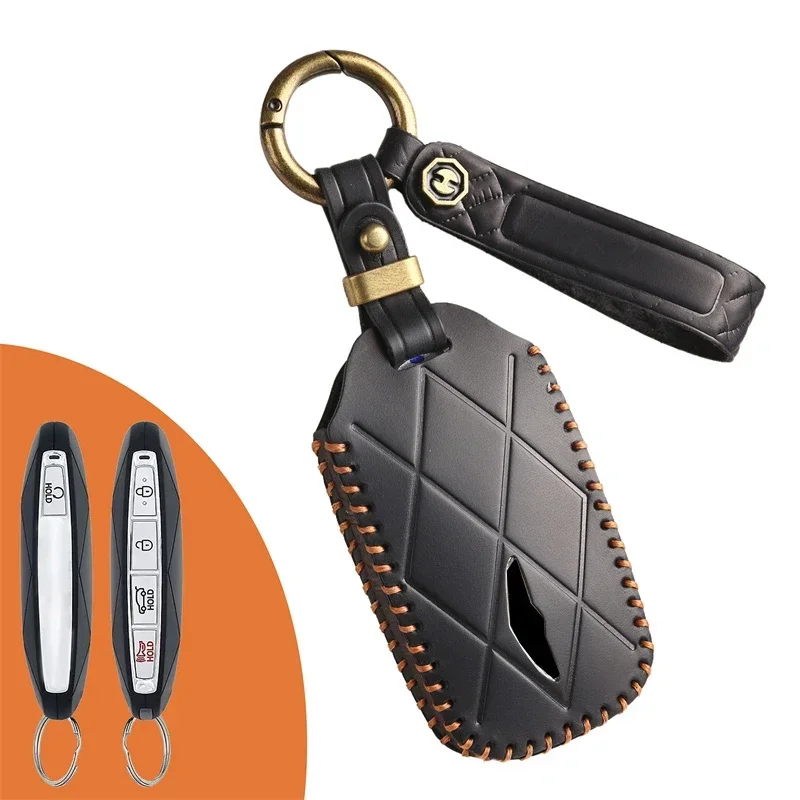 For Hyundai Genesis G80 2023 2024 2025 G70 G90 G90RS4 GV60 GV80 Auto Accessory New Leather Car Key Cover Smart Remote Fobs Case