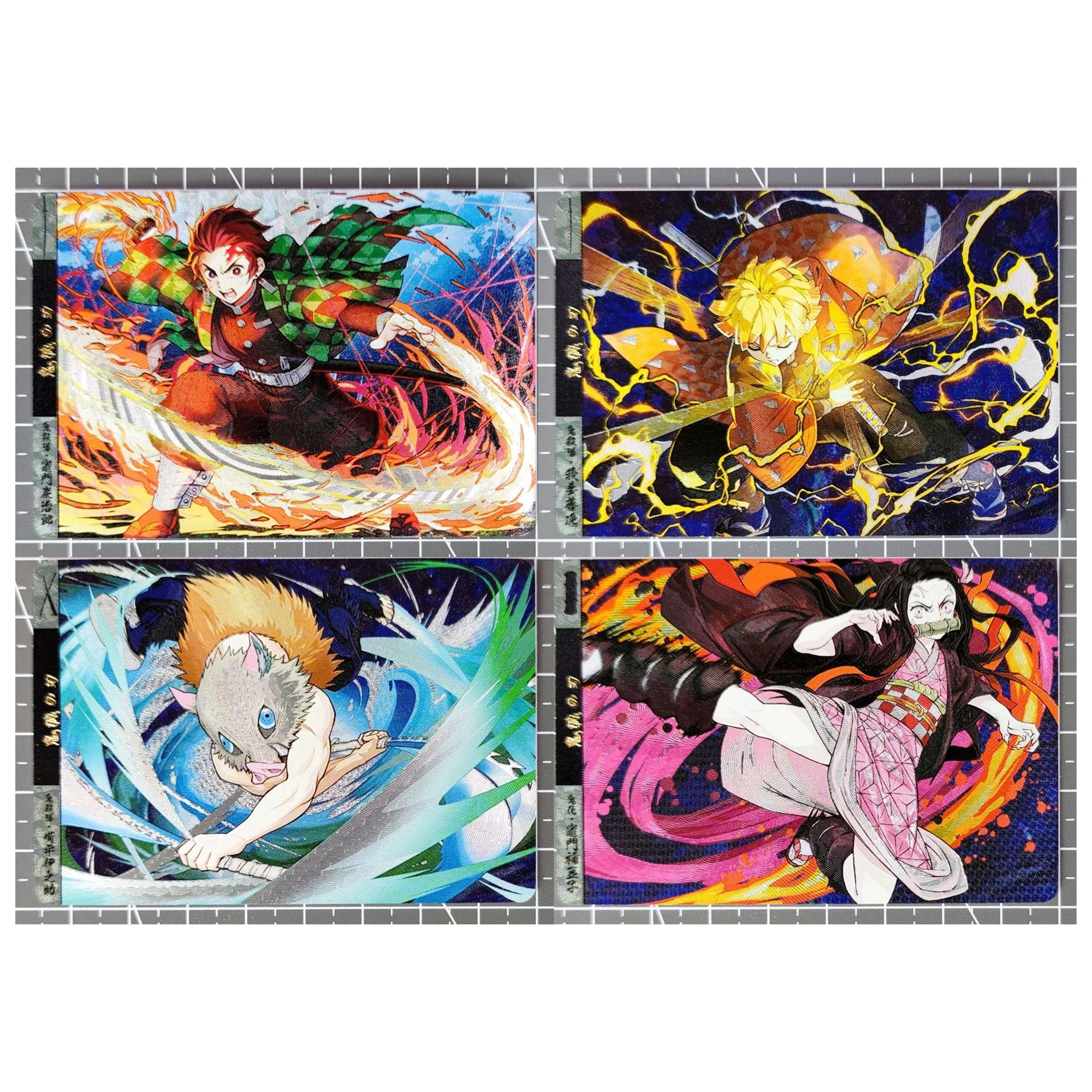 

2Pcs/set Demon Slayer Coarse Flash Cards Kamado Tanjirou Kamado Nezuko Agatsuma Zenitsu Anime Game Collection Cards Gift Toys