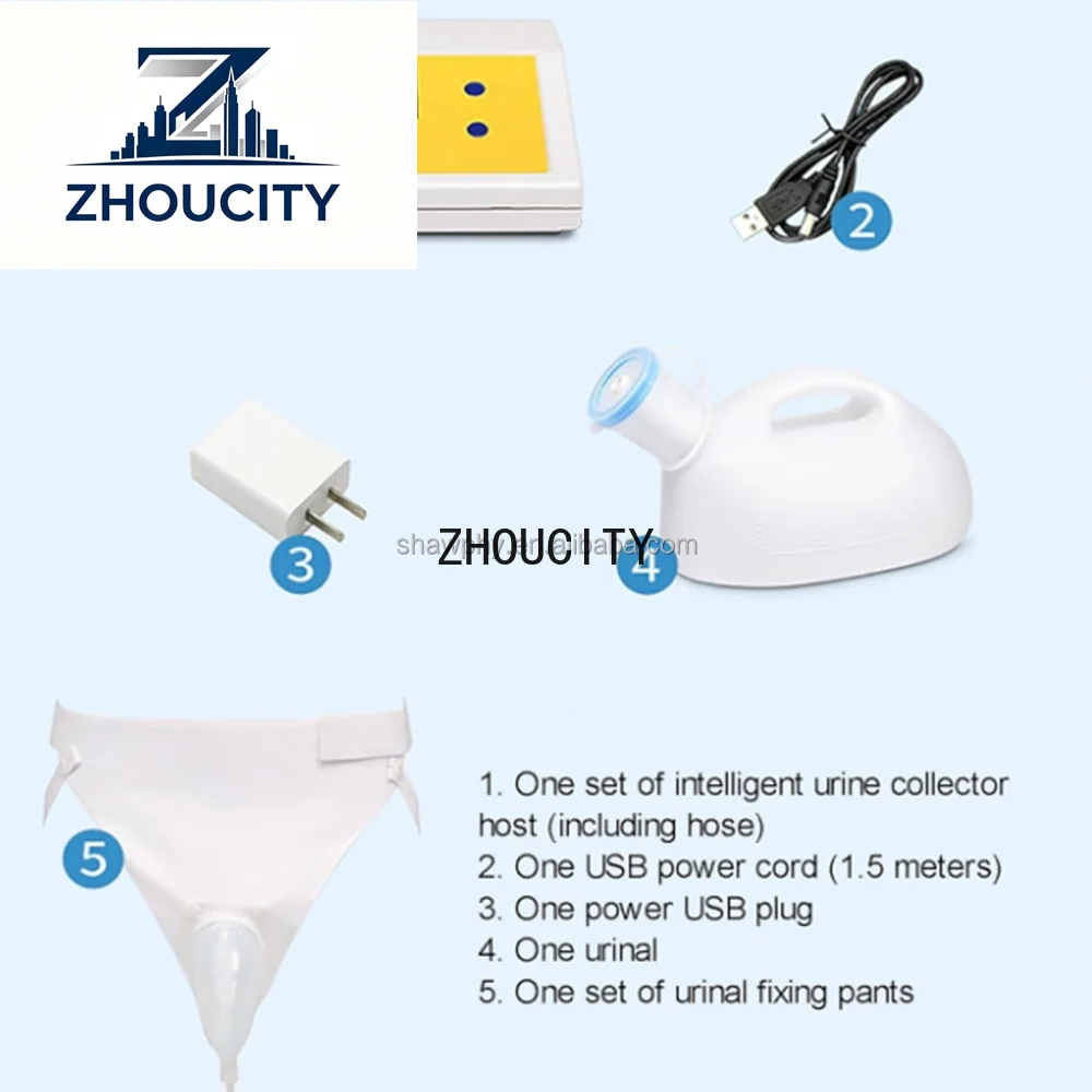 2026 Full Automatic Intelligent Sensing Urination System Reusable Wearable 2000ML Ozone Disinfecting Silicone Urine Collector
