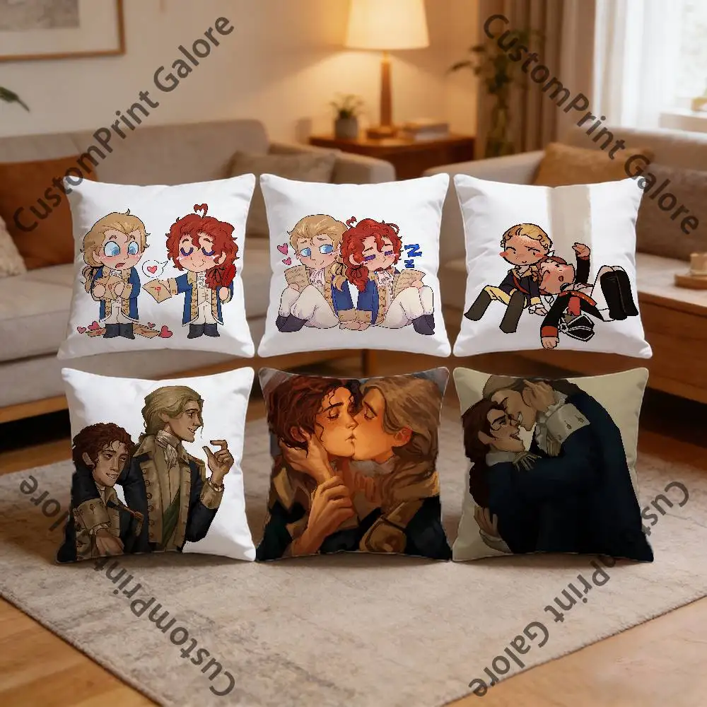 

Alexander Hamilton John Laurens Lams Pillow Cover Polyester Square Cushion Case 45 cm Decorative for Home Couch Bed Car Decor