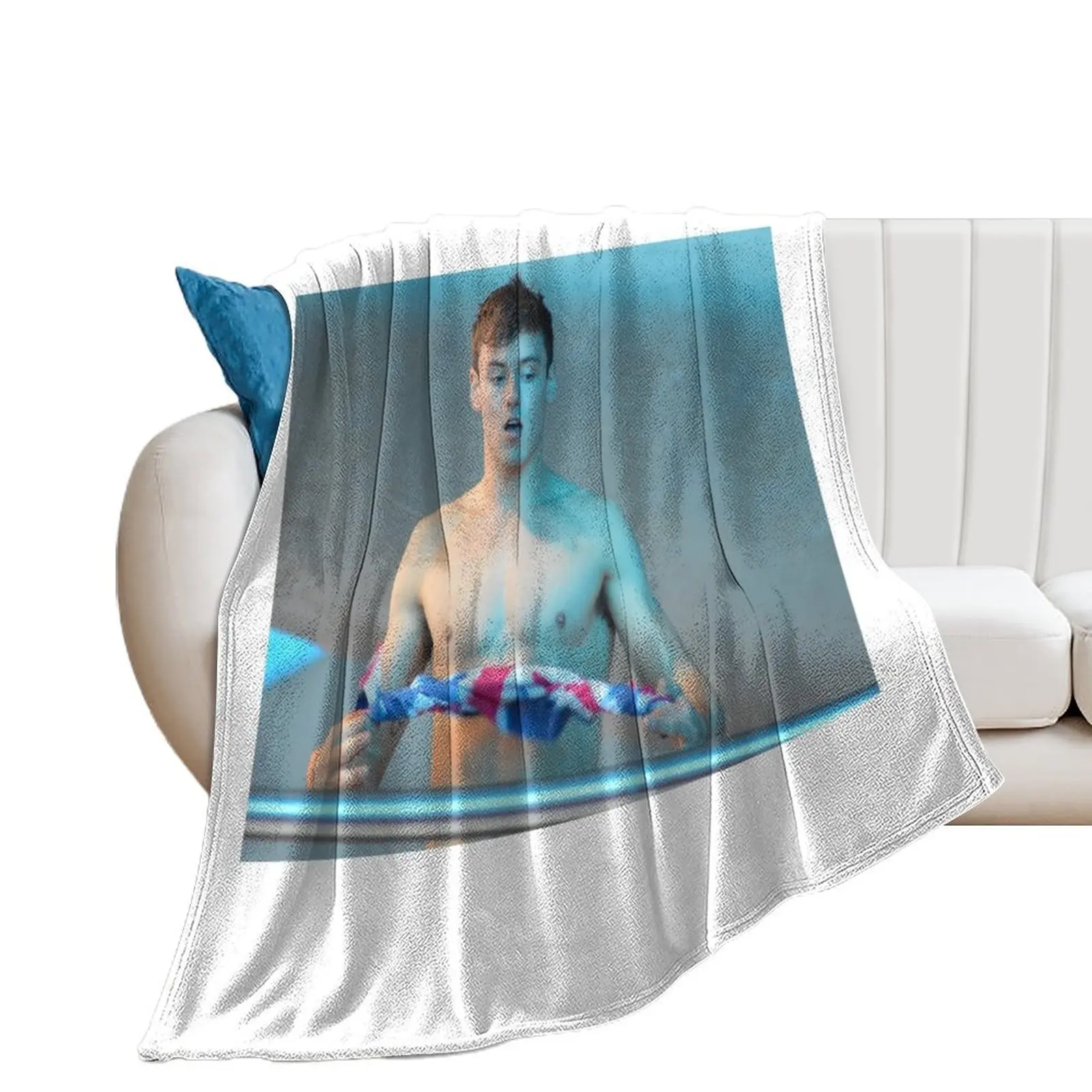 Tom Daley 2016 with GB towel Throw Blanket Decorative Beds Bed covers Blankets