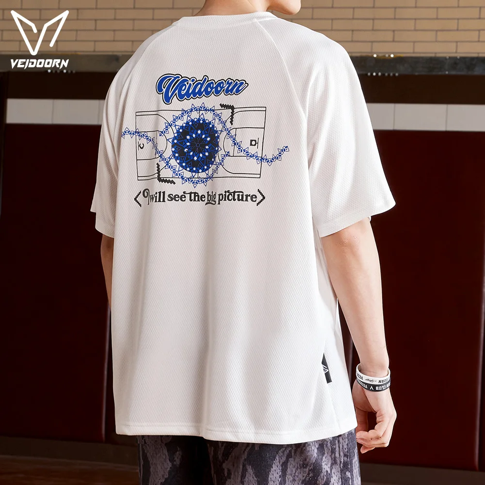 Veidoorn Men's Graphic Eye Print T Shirts Quick Dry Breathable Basketball Training Jersey Sports Running Gym Workout Tops