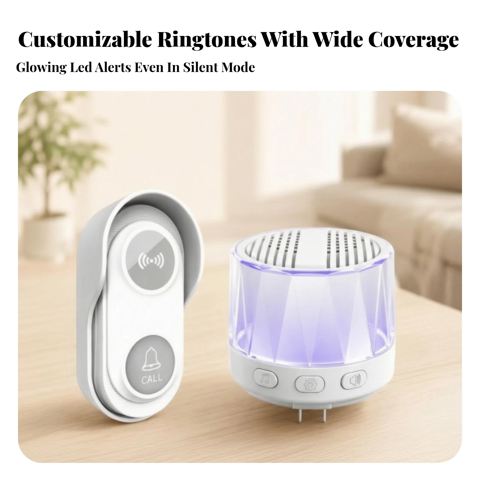 Wireless Call Button Mute Mode Wireless Call Button with Direct-Connect Receiver for Caregivers, Home, Bedroom