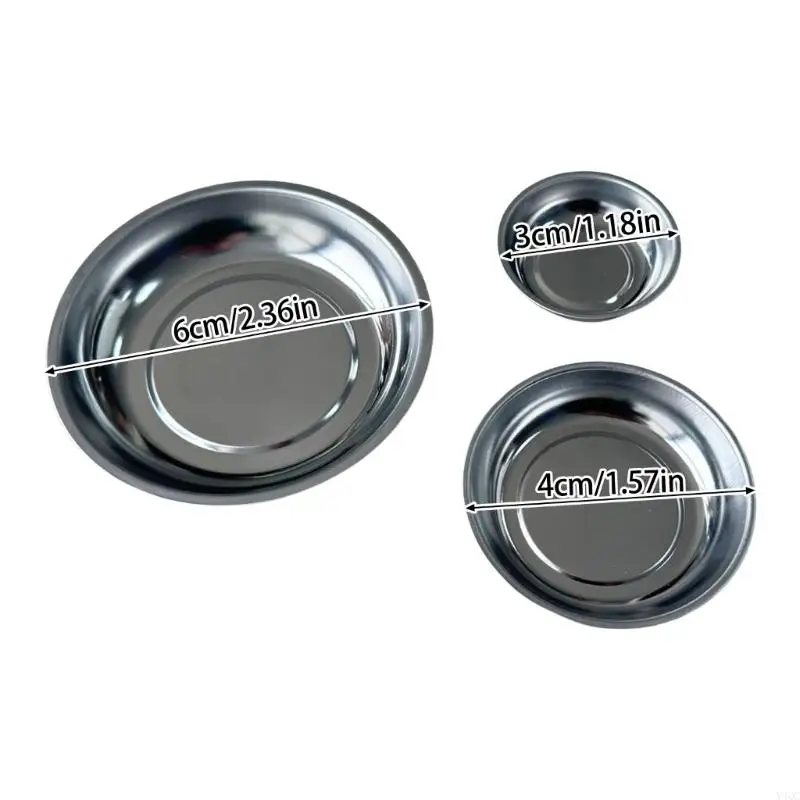 3Pcs Tray Holders Stainless Steel Round Parts Tray Set Y4QC