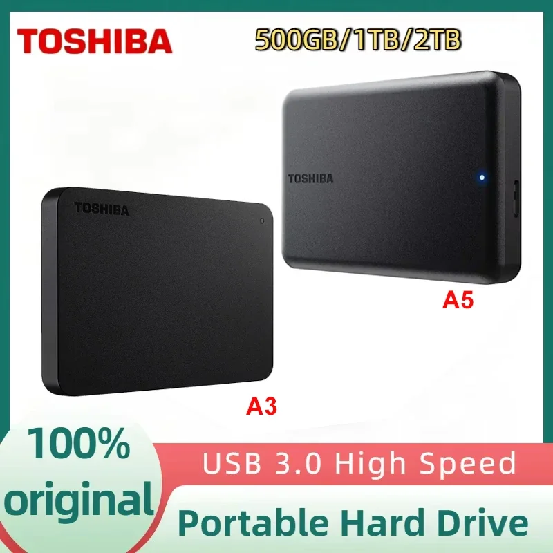 Nuevo Disco Duro Externo Portátil Toshiba A3, A5 HDTB410YK3AA Canvio Basics 2026, 500GB, 1TB, 2TB, 4TB, USB 3.0, Negro