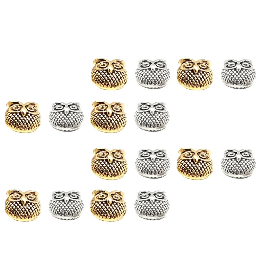 30 pezzi perline distanziatrici gufo perline sparse in lega di zinco creazione di gioielli fai da te connettori di ciondoli risultati artigianali collana orecchini braccialetto