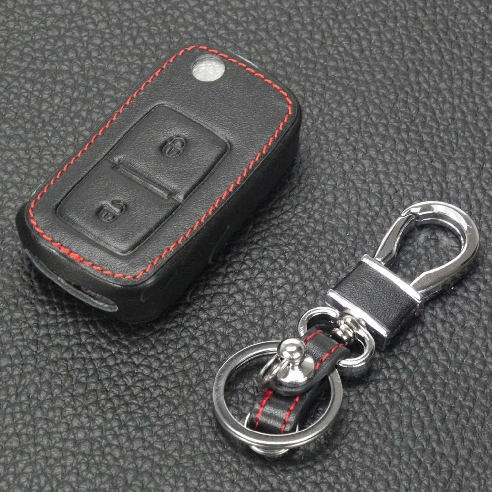 jingyuqin Leather 2 Button Car Flip Key Cover Case For VW Passat Polo Golf Seat Touran Bora Jetta Cady Touran Sharan Transporter