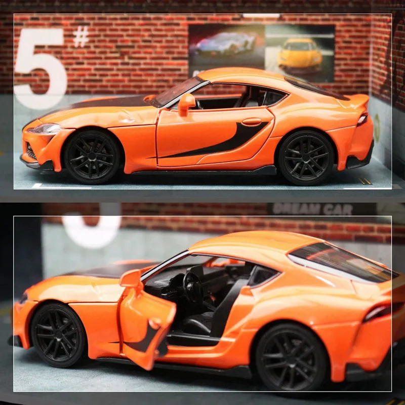 1:32 TOYOTA GR SUPRA Alloy Sports Car Model Diecast Metal Racing Vehicles Car Model Simulation Sound and Light Children Toy Gift