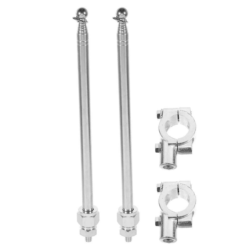 

2pcs Motorcycle Flagpole Bike Safety Accessories Aluminum Alloy Telescopic Mount Flagpoles Durable Adjustable Design Suitable