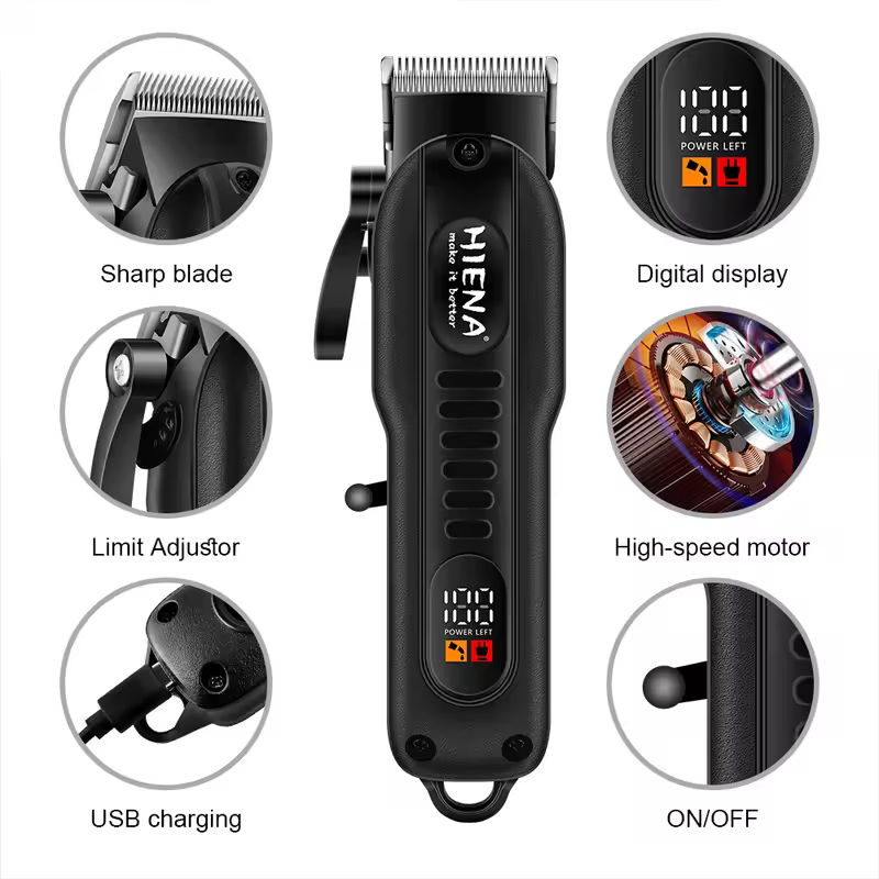 Professional Barber Electric Hair clipper LED display screen UBS charging Trimmer Powerful electric hair clipper trimmer tool - Image 5