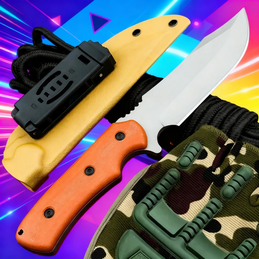 

Горный нож TO.PS — 8Cr13Mov, лезвие с микартой, многофункциональный нож для походов и исследований на открытом воздухе, нож для полевой рыбалки