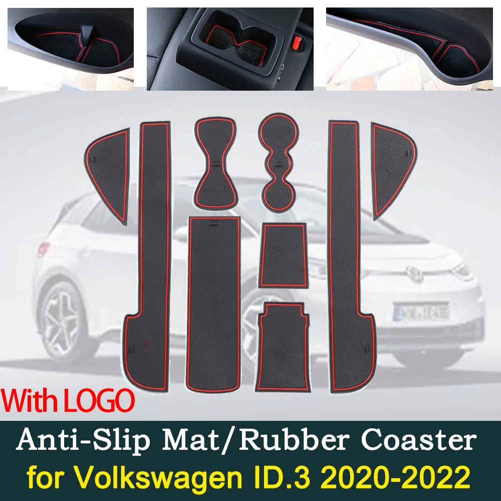 

Anti-Slip Dirty Dust Gate Mats Cup Groove Pads for Volkswagen VW ID.3 2020 2021 2022 Hole Pad Car Styling Accessories Gadgets