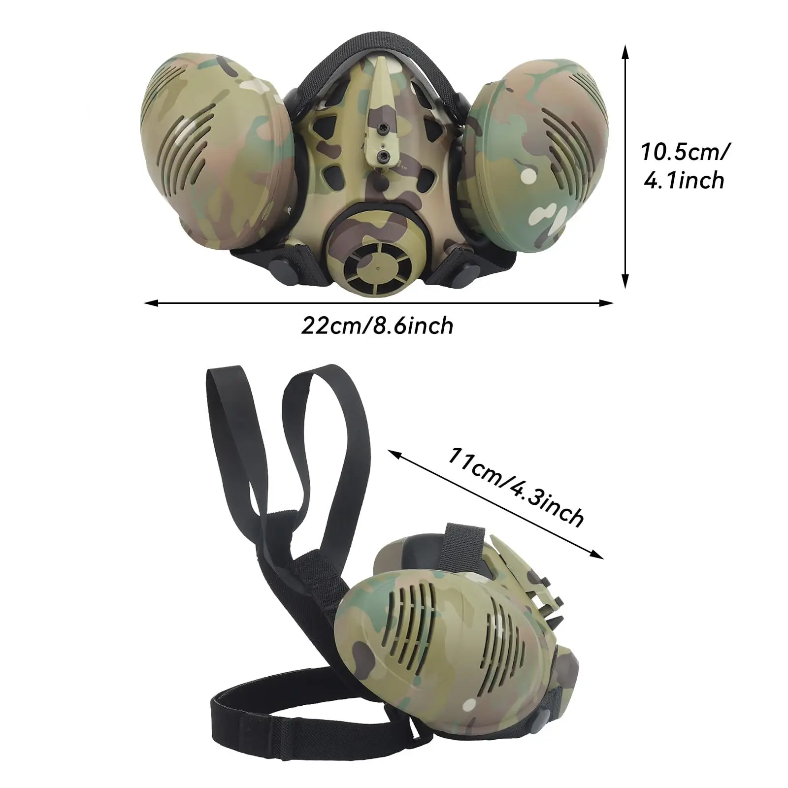 Máscara respiratoria táctica Máscara de protección facial Airsoft Máscara de media cara de paintball para caza, tiro, juego CS, fiesta de Halloween