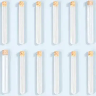 

10 Pcs Round Bottom Glass Test Tubes Smooth Wall High Transparency Laboratory Research Food Coloring Craft Boiling Temperature