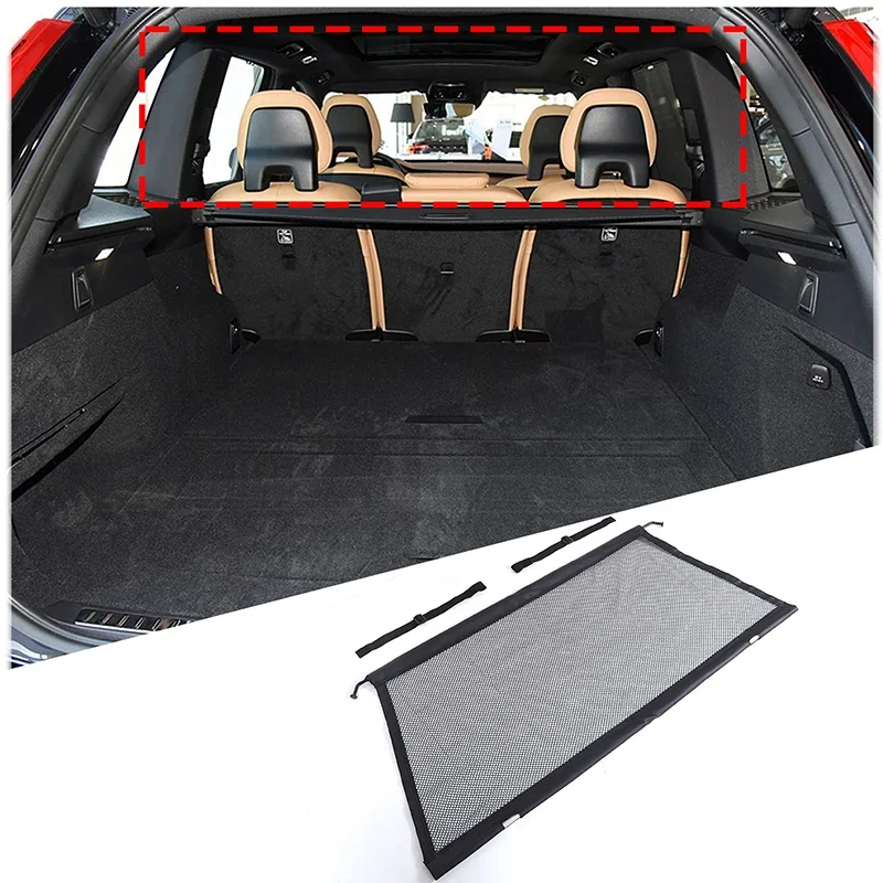 

For Volvo XC90 2015-2024 Aluminum Alloy Black Car Trunk Safety Isolation Pet Fence Protective Net Car Accessories