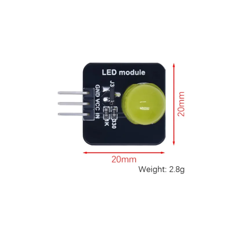 Bloco de construção eletrônico inteligente, módulo emissor de luz LED, luz indicadora, tubo emissor, compatível com arduino, 10mm