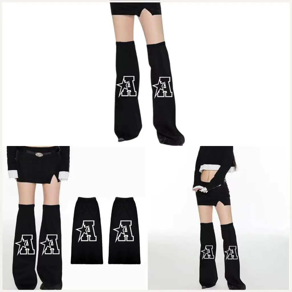 

Women Flared Leg Warmers Harajuku Leg Cover Middle Tube Socks Long Leg Socks