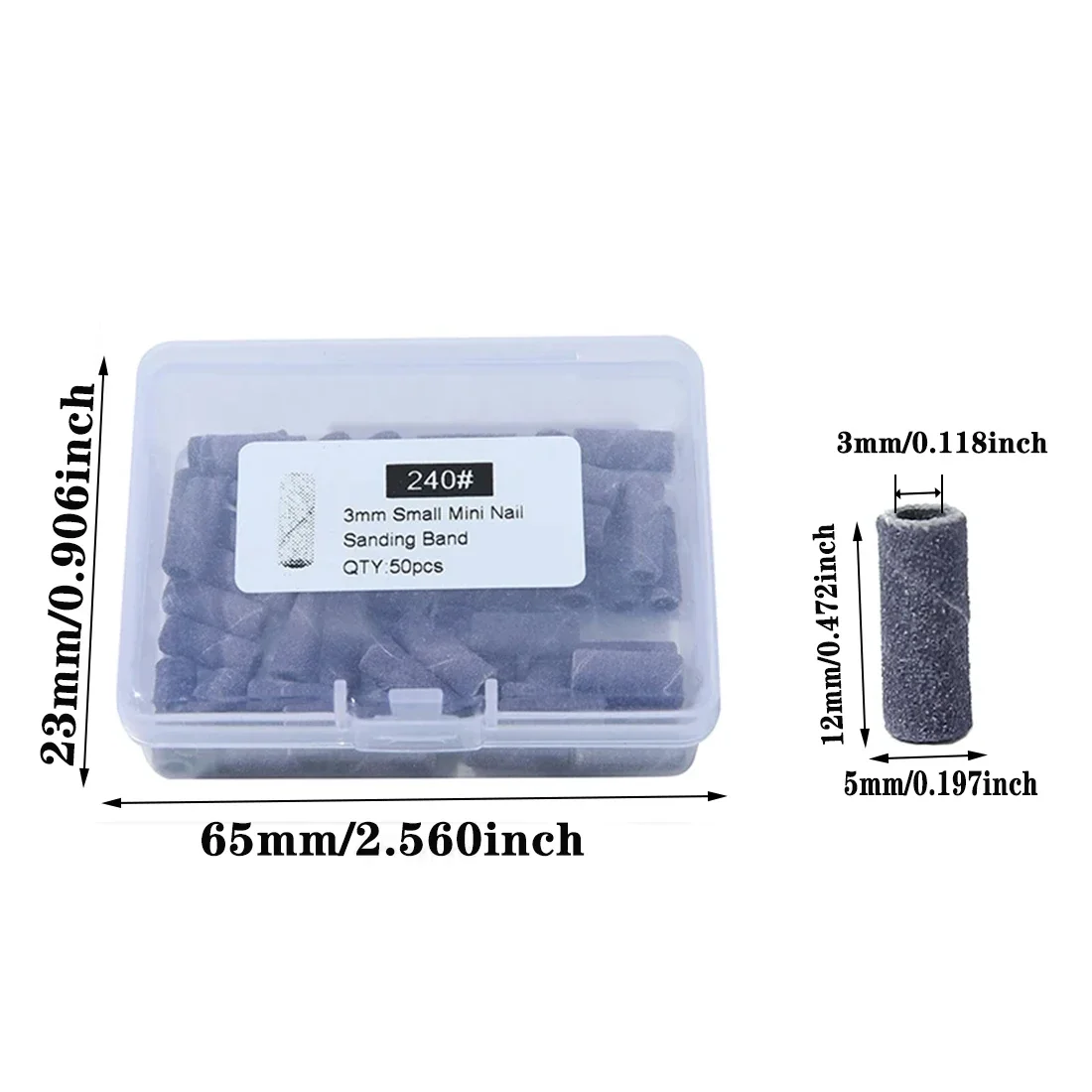 Professional Manicure Pedicure Accessory for Electric Nail Drill Grinding 50Pcs/Pack 3mm Mini Purple-Black Sanding Bands