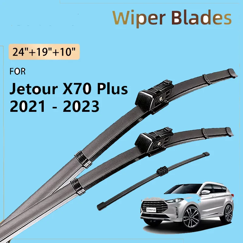 

Front Rear Wiper Blades For Jetour X70 Plus 2021 2022 2023 C-DM Sportequipe 7 GTW Accessorie Windshield Window Brushes 24"19"10"