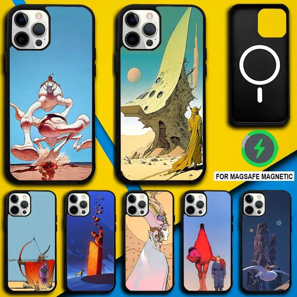 

M-Moebius Art Phone Case For iPhone 16,15,14,13,12,11,Pro,Max,Plus,Mini,SE4,E Magnetic Magsafe Wireless Charging