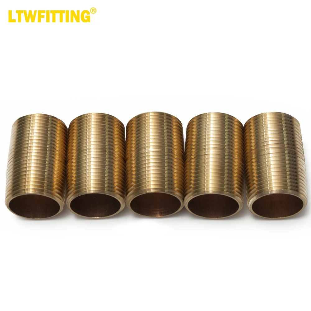 

LTWFITTING Brass Pipe 2" Long Nipples Fitting 1" Male NPT Air Water(Pack of 5)