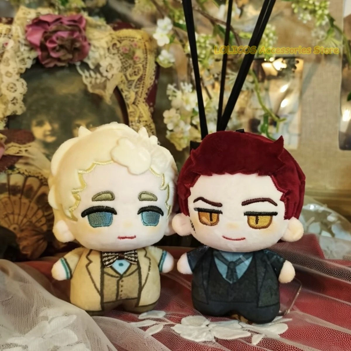 Anime Season 3 Omensgood Plush Dolls Pendant Angel Aziraphale Stuffed Doll Toy Crowley Plusie 10cm Keychain Ornament Gift