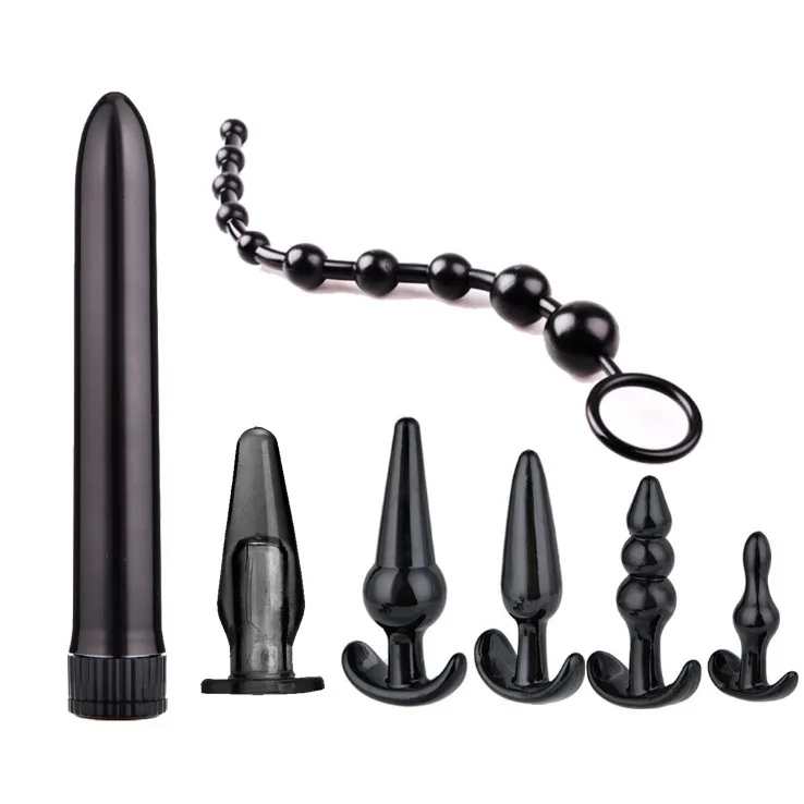 6/7/8pcs/set Bullet Anal Plug Silicone Backyard Vibrating Massage Stick Adult Erotic G-spot Orgasm For Men Women Couple Sex Toys