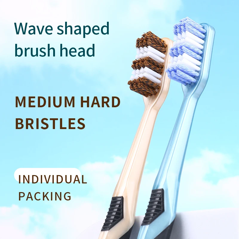 Medium bristle toothbrush 6 independent packages For adult men and women Teeth are cleaner Better cleaning power