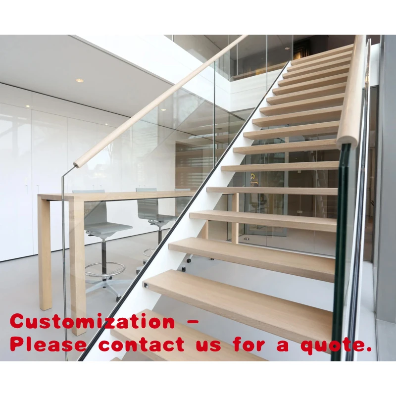 custom.Prima Customizable Modern Solid Wood Straight Stairs Durable Wooden Straight Staircase Indoor Use in Villas