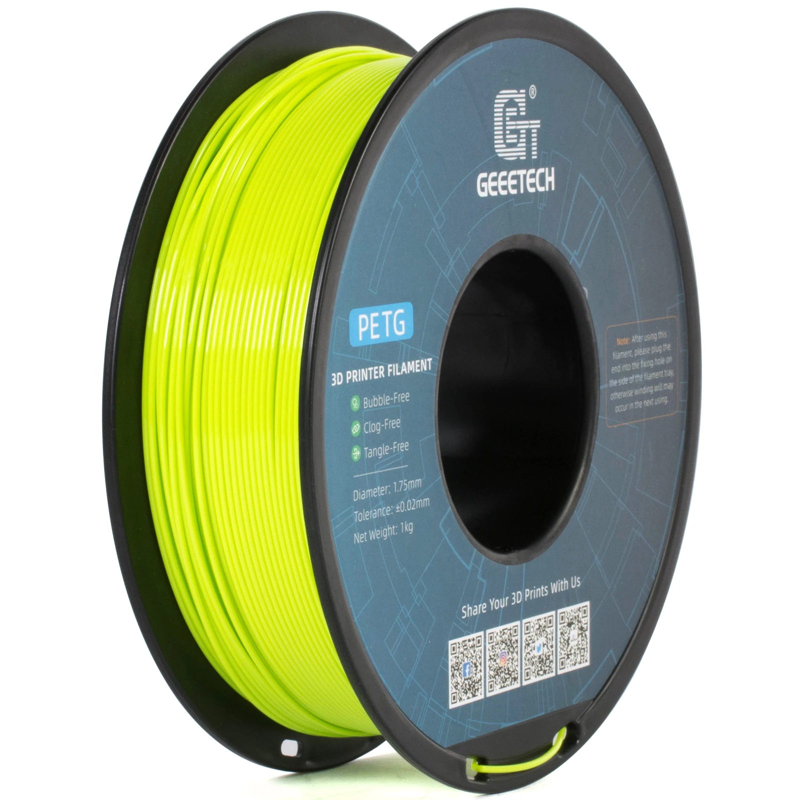 GEEETECH 1kg 1.75mm PETG 3D Printer Filament Vacuümverpakking Overzeese Magazijnen Snel Schip