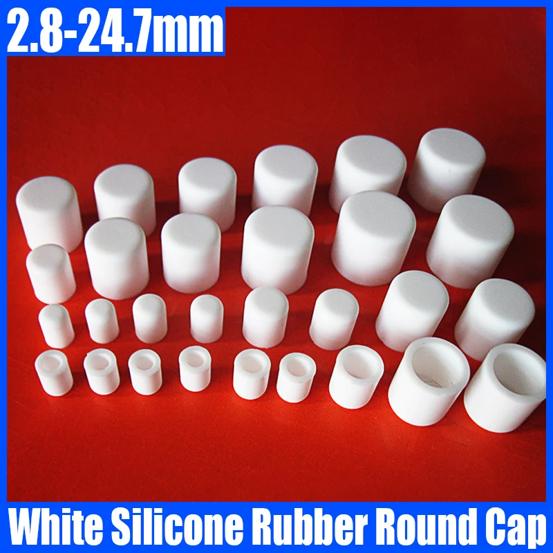 1-10PCS 2.8mm-24.7mm White Silicone Rubber Round Cap End Protection Gasket Dust Seal End Cover Cap For Pipe/Furniture/Tube/Bolt