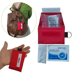 3 pcs CPR Face shield Key Chain Kit with Gloves One Way Valve Face Shield first aid kit