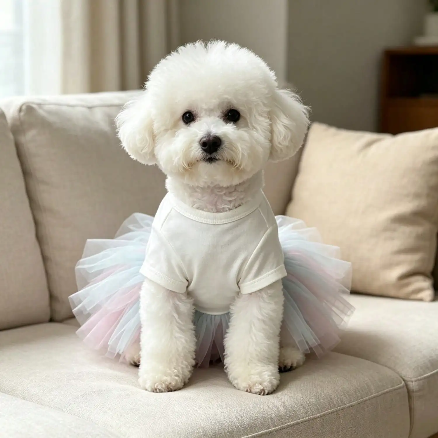1pc Dog Princess Tutu Dress, Gradient Tulle Skirt Soft Pet Costume for Small Dogs