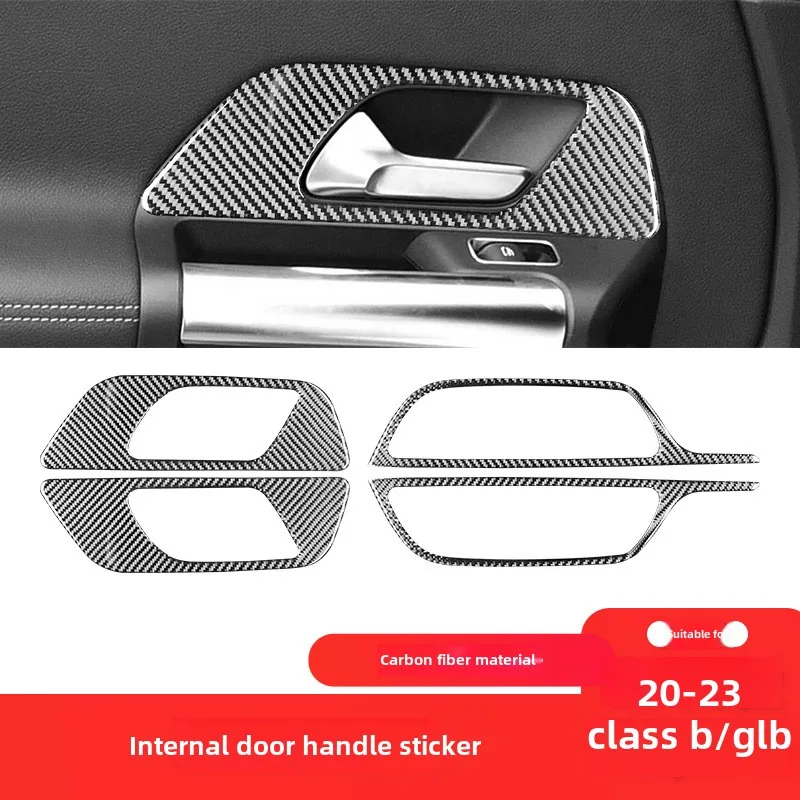 

Suitable for Mercedes-Benz 20-23 B-class/GLB interior modification parts Carbon fiber door handle decorative sticker