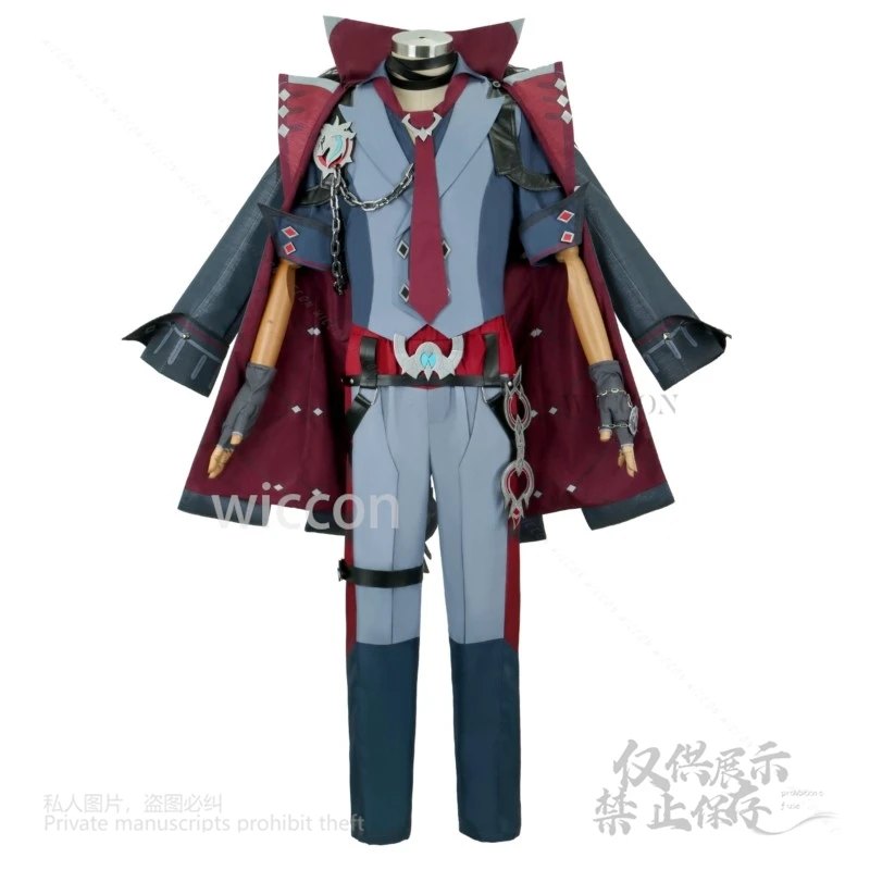 Gioco Anime Genshin Impact Cosplay Wriothesley Costume Parrucca Vestito Abbigliamento Anime Festa di Halloween Per Uomini Ragazzi Festa Cos Personalizzato