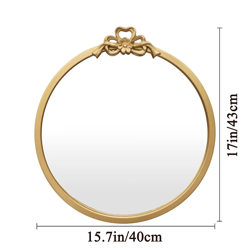 Cross-border high definition bathroom mirror, toilet washbasin simple makeup mirror polka dot frame wall hanging mirror