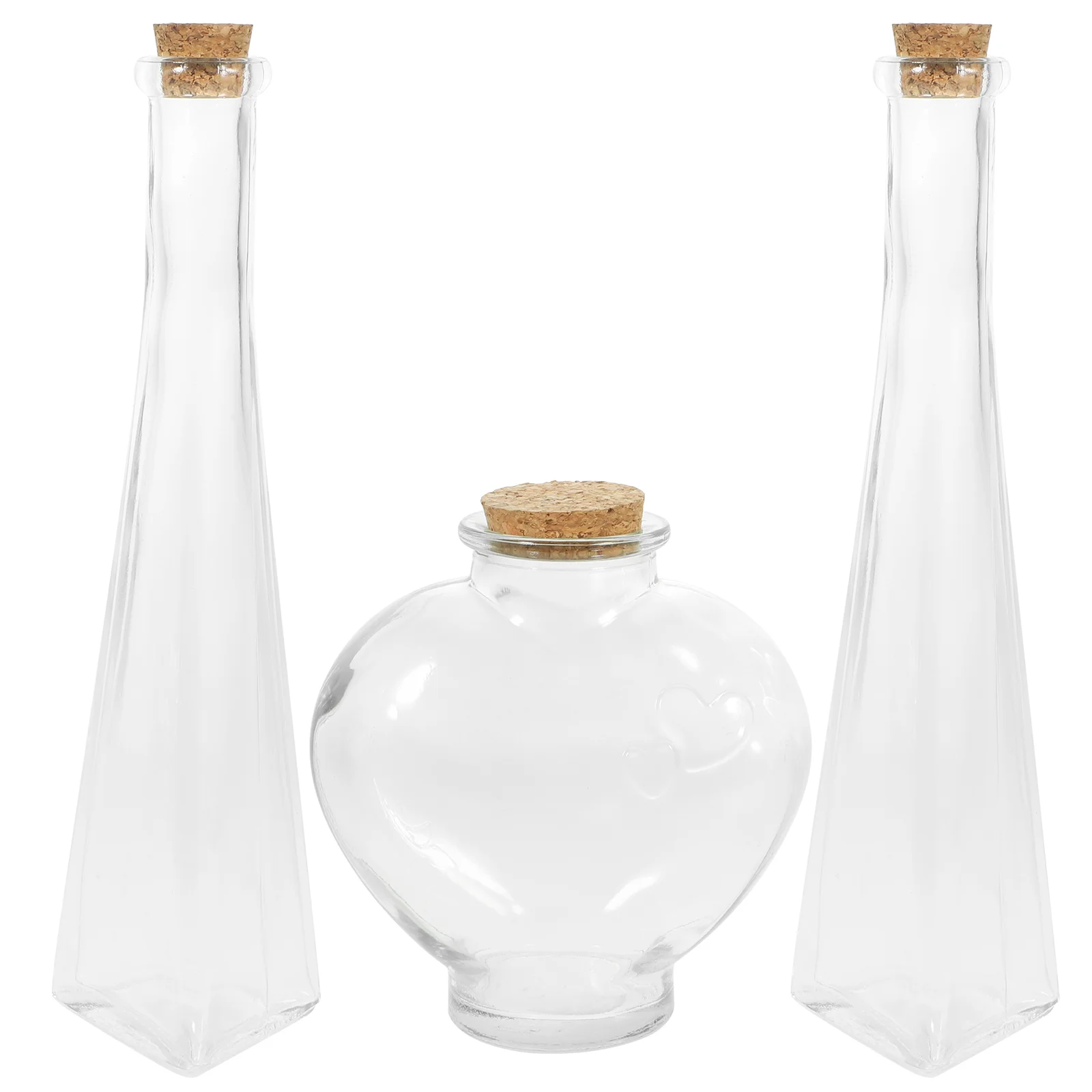 

3 Pcs Decorative Bottle Wishing Drift Suite Vase Daily Decoration Glass Bottles