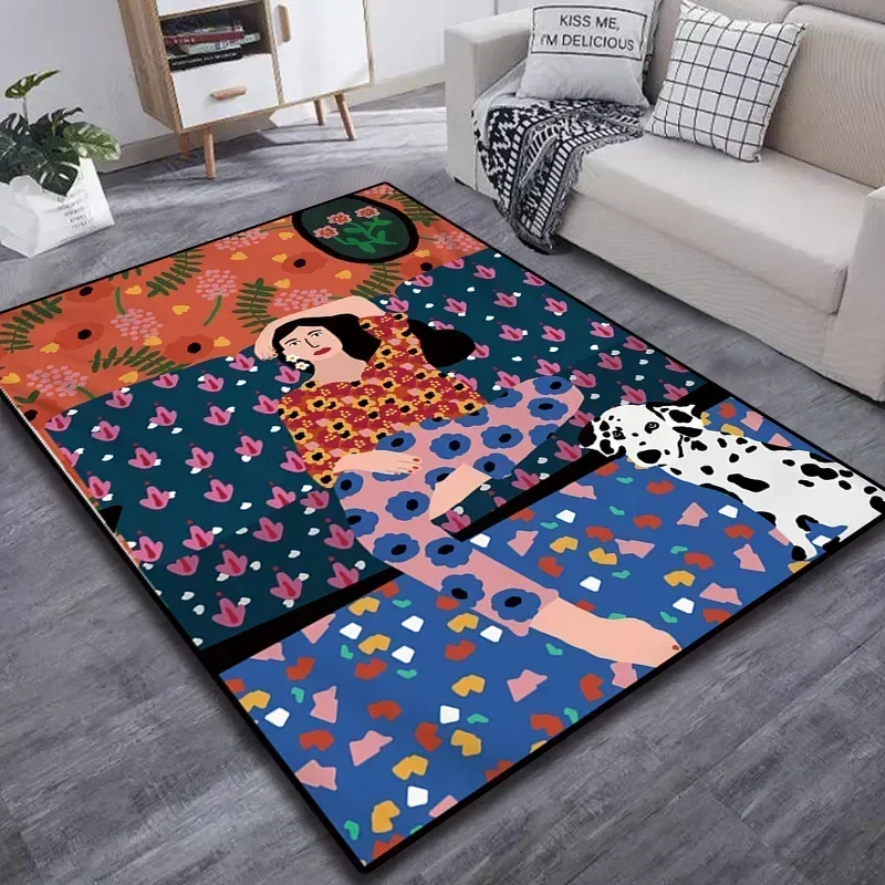 Large Area Floral Figure Decoration Living Room Carpet Bedroom Bedside Soft Floor Mat Cloakroom Coffee Table Rug Ковер Tapis 러그