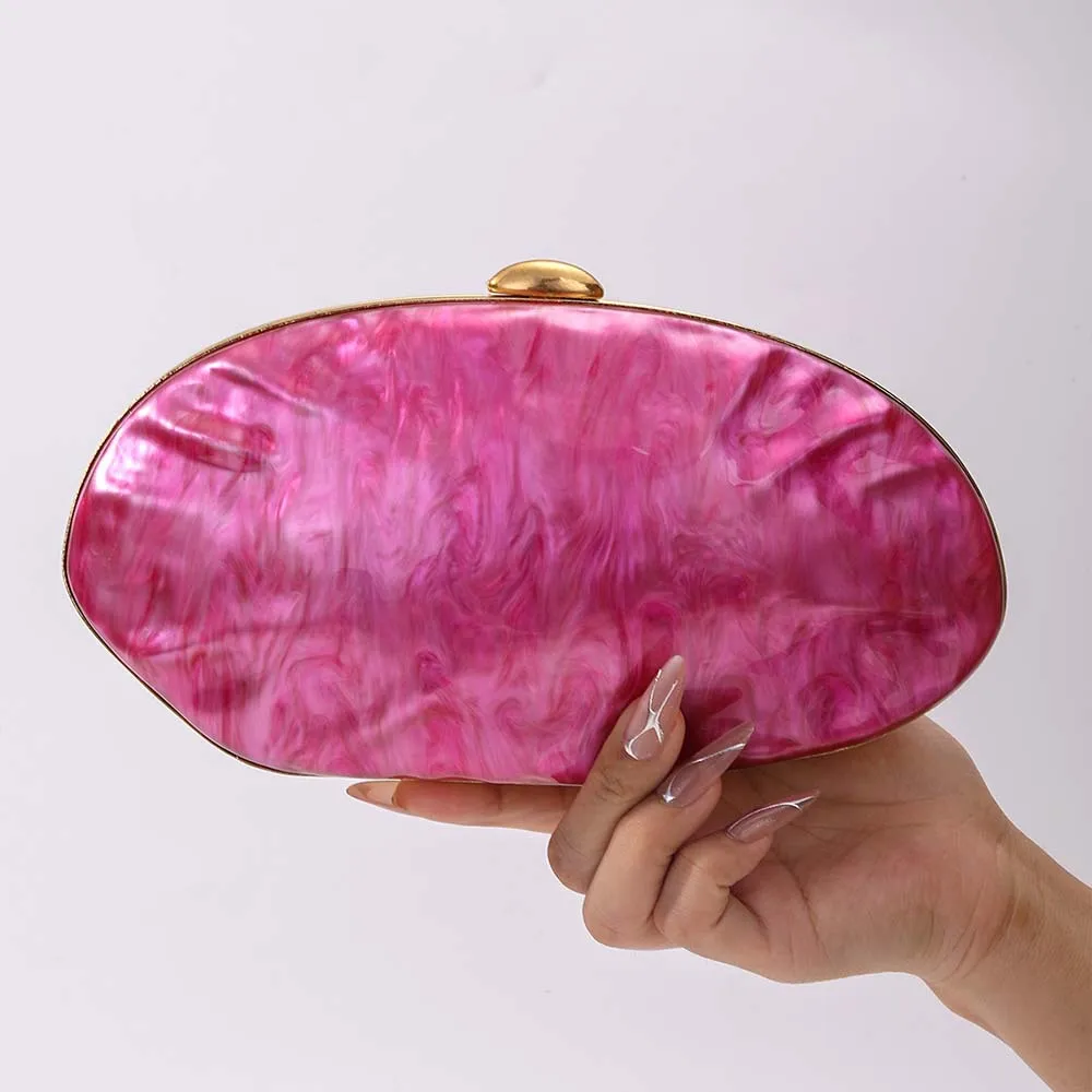 

Women's European and American New One Shoulder Crossbody Bag Special-Shaped Shell Acrylic Bag Fashionable Wedding Dinner Clutch