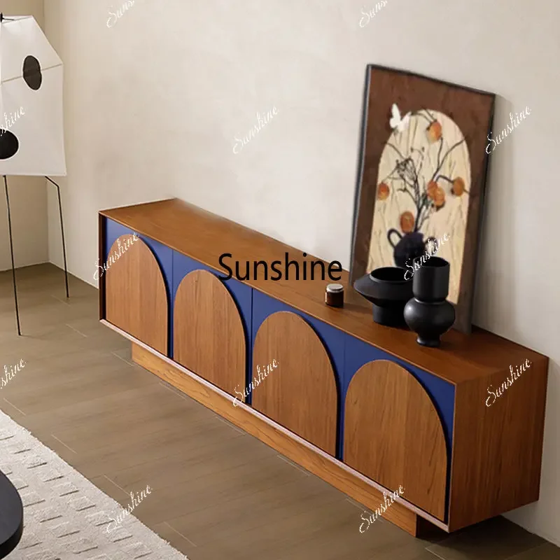 

YFrench retro TV cabinet dining side storage living room high partition can be customized