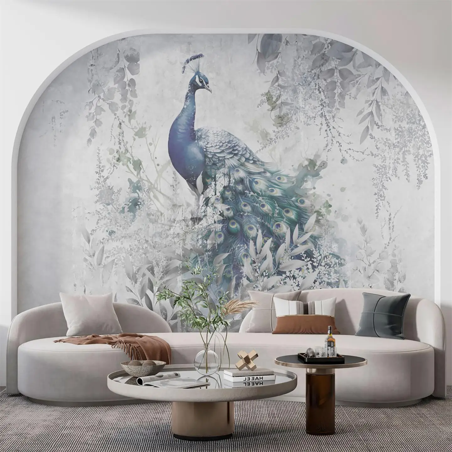 Customized wallpaper European style peacock Flower oil painting living room bedroom background wall decoration 3d wallpaper