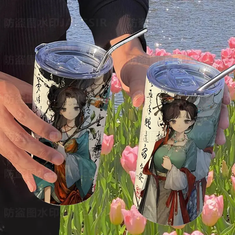 

Game Reverse:1999 Cos Jiu Niangzi Unisex Anime Antique Simple Portable Stainless Steel Sippy Cup Gift