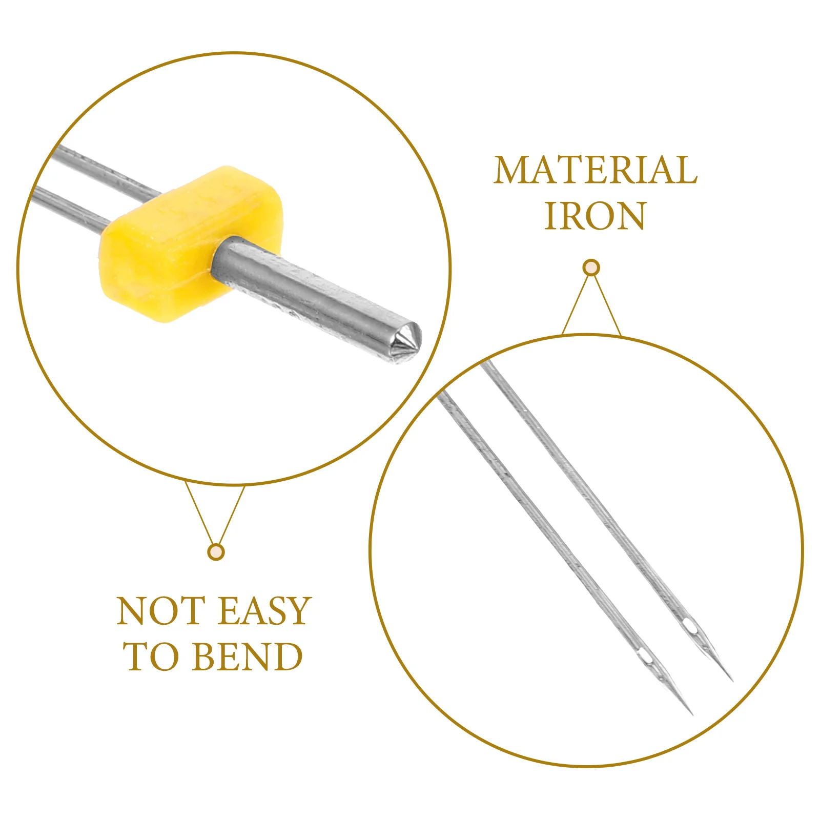 

10Pcs Twin Needle Sewing Machine Accessories Iron Strong Lasting Use Suitable Various Weight Woven Fabrics Supplies