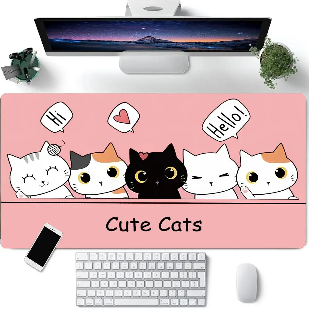 

Large Mouse Pad Kawaii Gaming Accessories Notbook Computer Speed Mini Pc Gamer Keyboard Desk Mat Pink Anime Cute Cat Mousepad