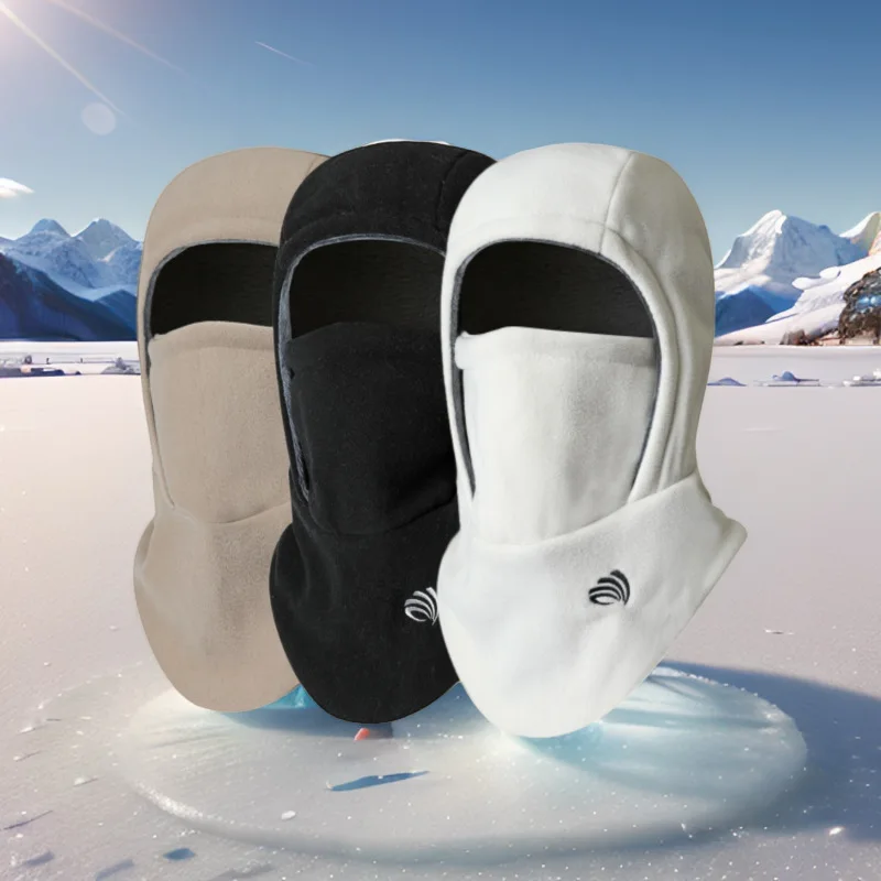 Spot cross-border new winter riding warm and plush anti cold electric bike scarf mask integrated head cover hat