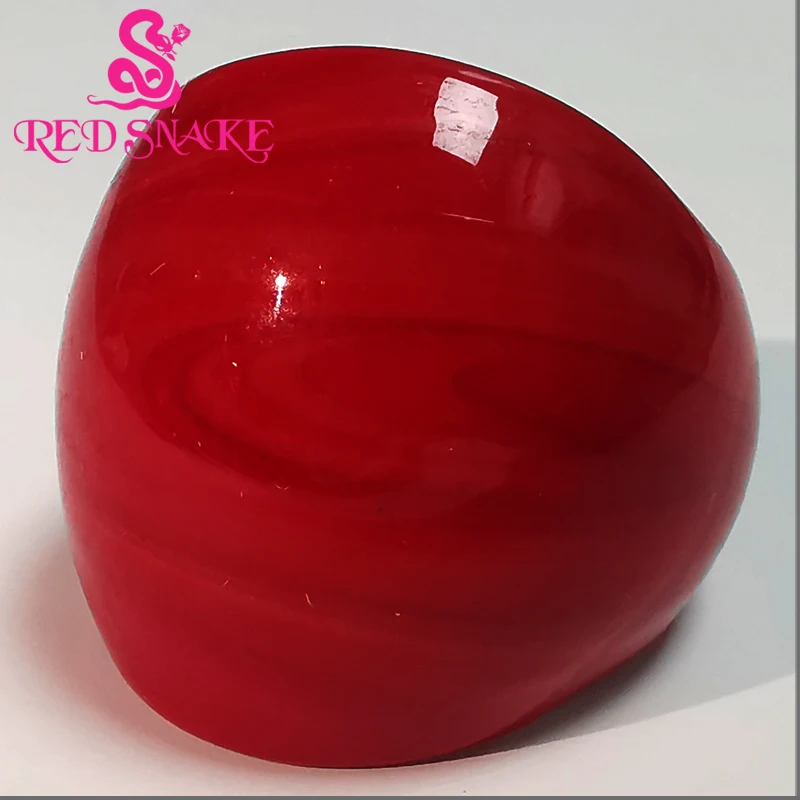 RED SNAKE Fashion Ring Handmade Pure Red Murano Glass Rings MR002